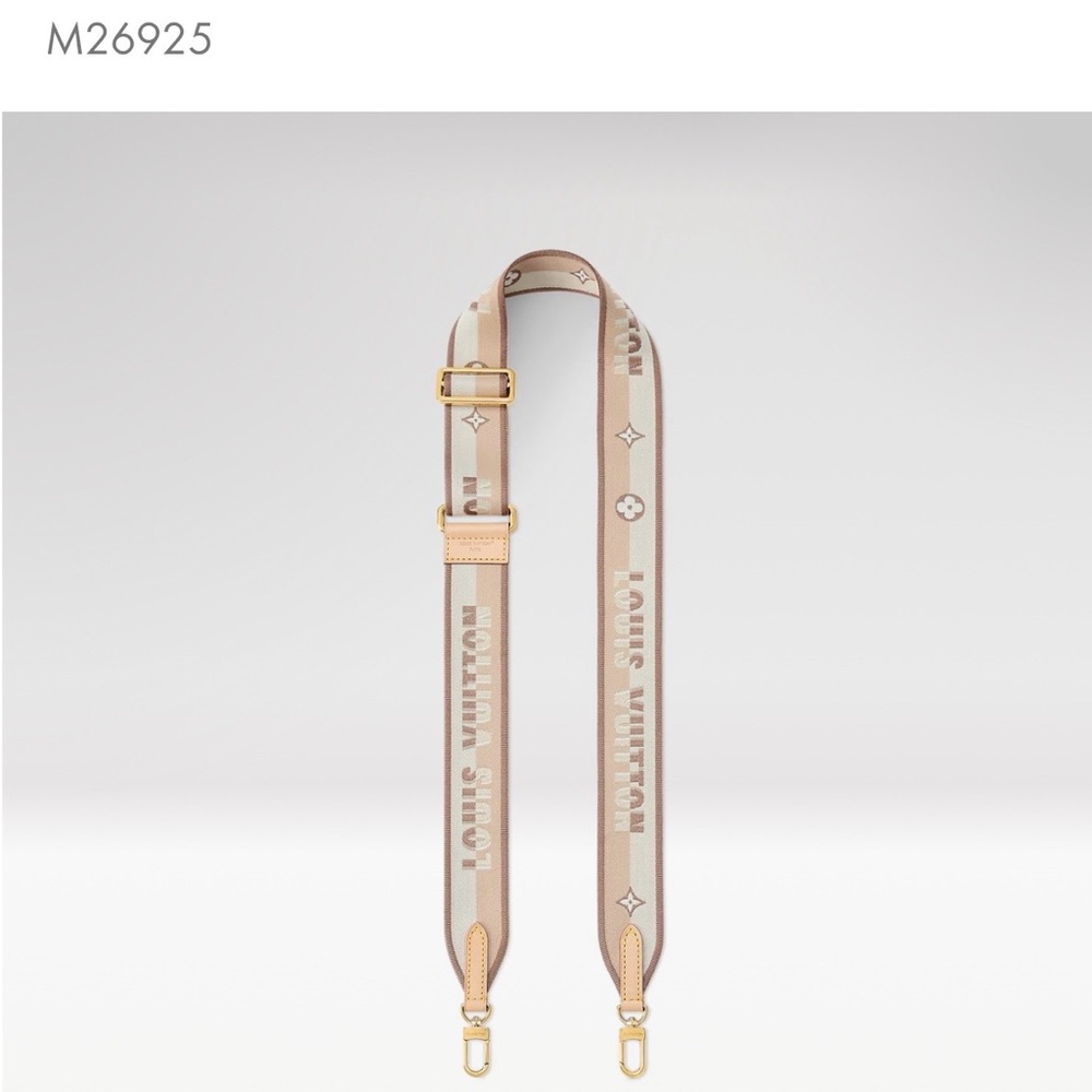 Louis Vuitton Beige and Cream Logo Webbing Shoulder Strap